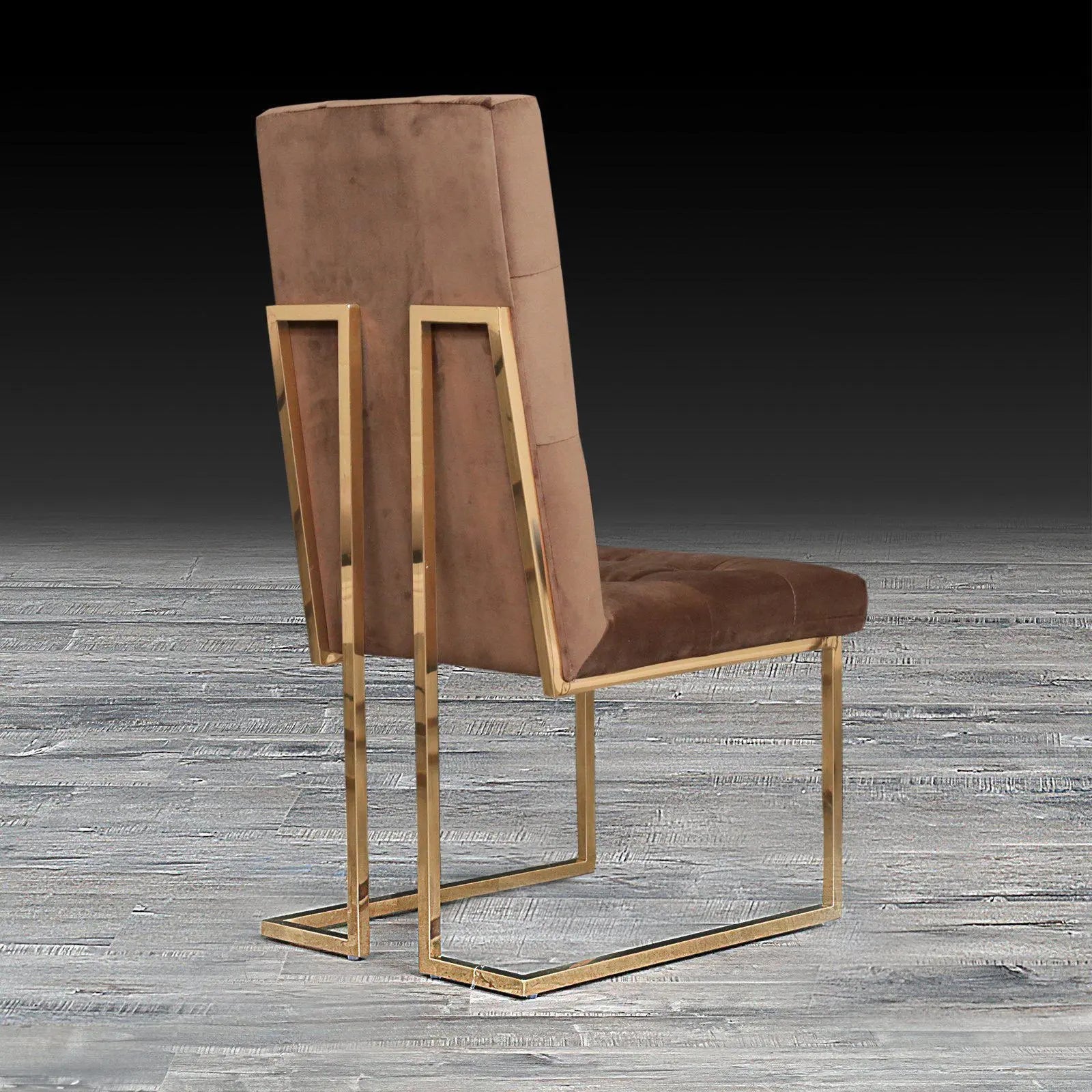 Cameron Brown Titanium Gold Polished Stainless Steel Base Roberto Grassie Dining Chair RG