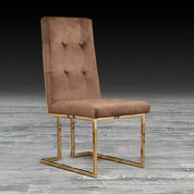 Cameron Brown Titanium Gold Polished Stainless Steel Base Stylish Dining Chair RG
