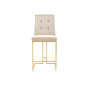 Cameron Titanium Gold Brushed Stainless Steel Base Beige Counter Stool RG