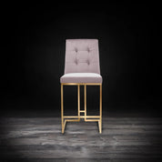 Cameron Titanium Gold Brushed Stainless Steel Base Gray Modern Counter Stool RG