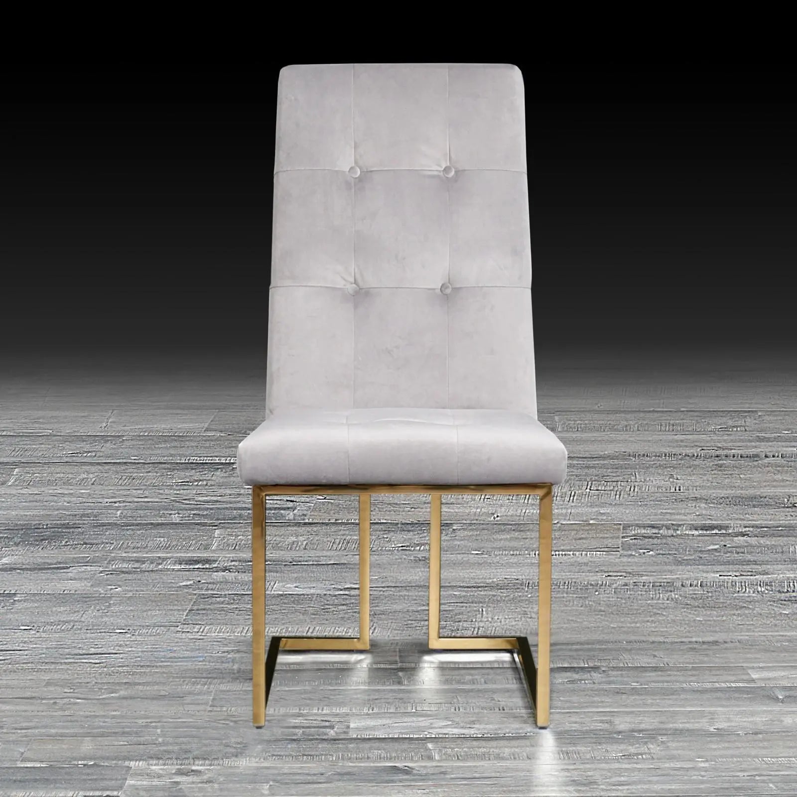Cameron Gray Titanium Gold Polished Stainless Steel Base Modern Dining Chair RG