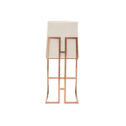 Cameron Rose Gold Polished Stainless Steel Base Beige Modern Bar Stool