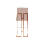 Cameron Rose Gold Polished Stainless Steel Base Taupe Modern Bar Stool RG