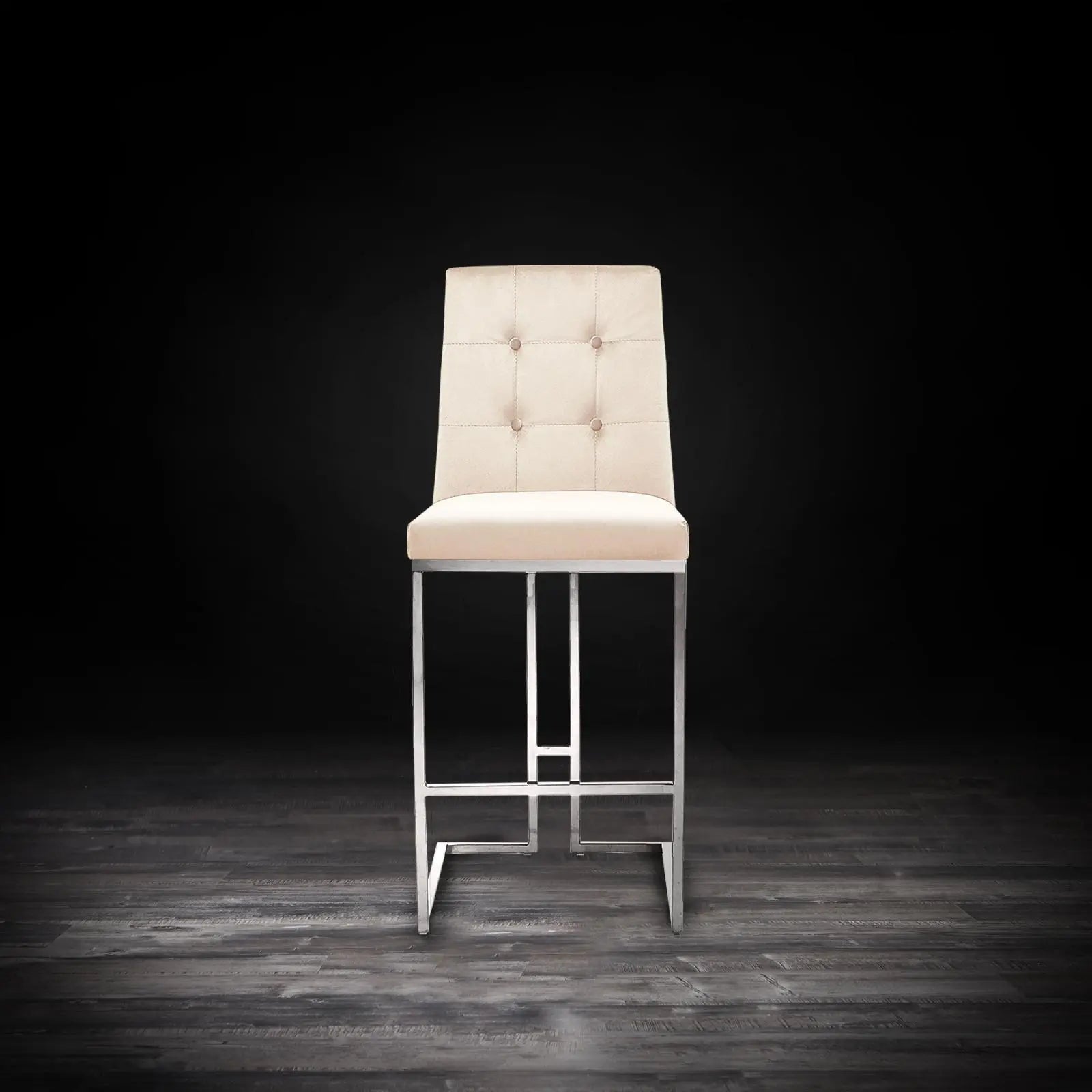 Cameron Silver Beige Modern Bar Stool