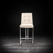 Cameron Silver Beige Modern Bar Stool
