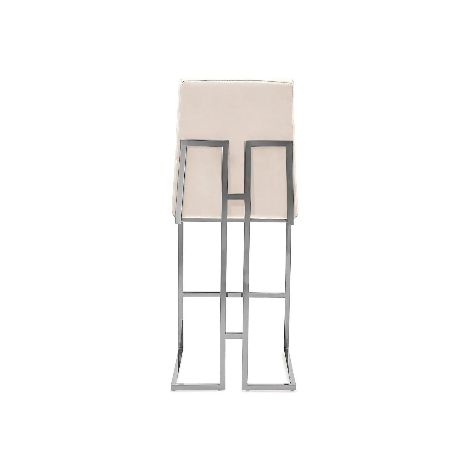 Cameron Silver Beige Modern Bar Stool