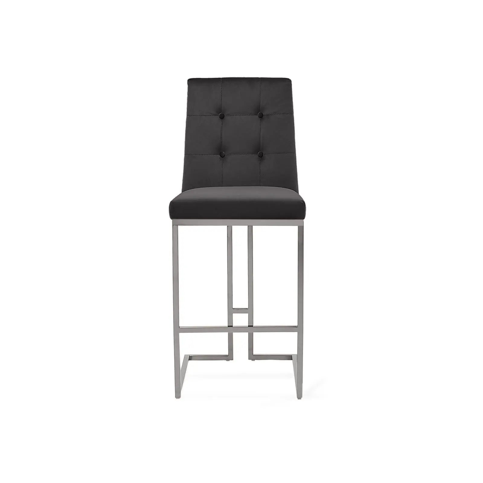 Cameron Silver Black Bar Stool Roberto Grassie