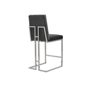 Cameron Silver Black Counter Luxury Bar Stool RG