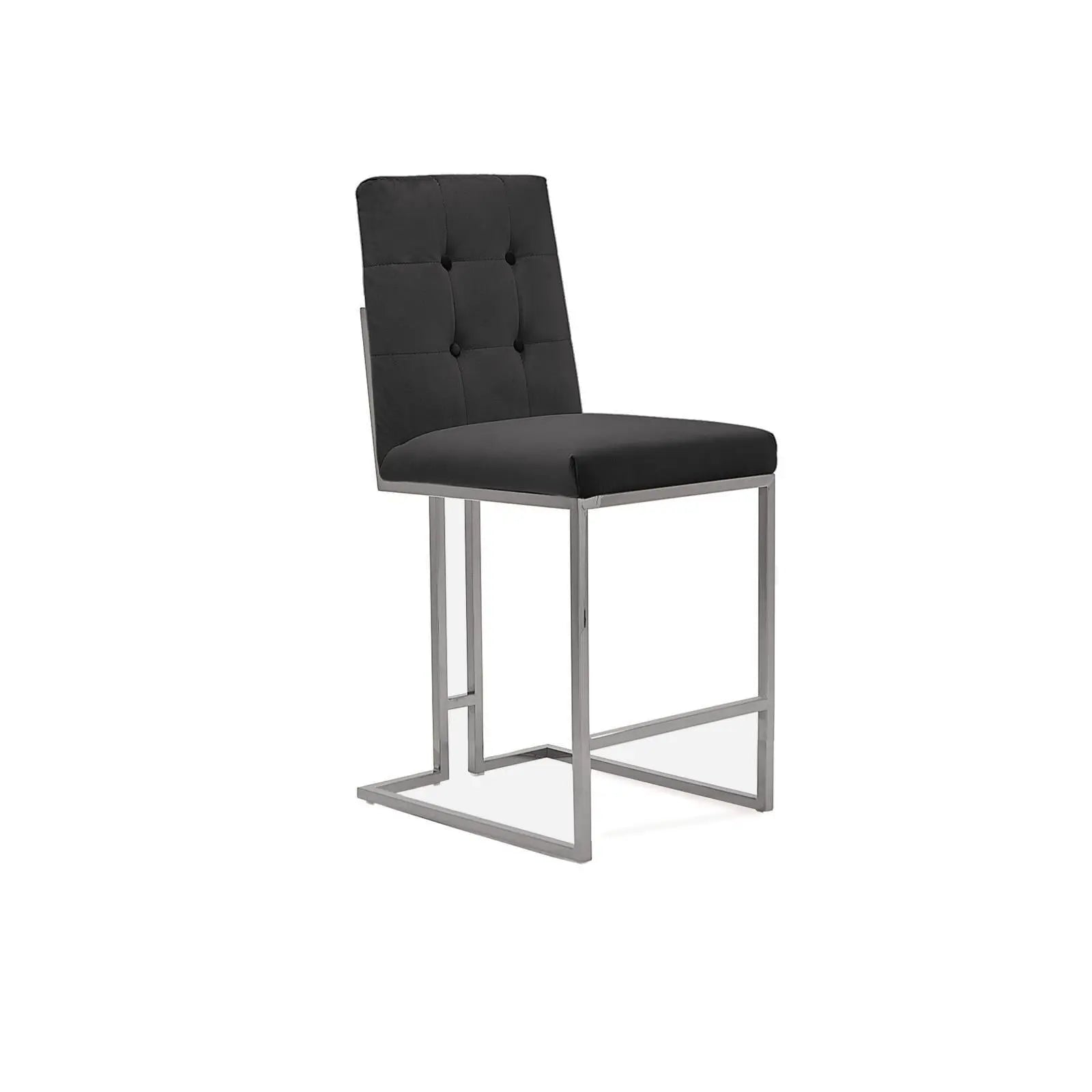 Cameron Silver Black Counter Stylish Bar Stool RG