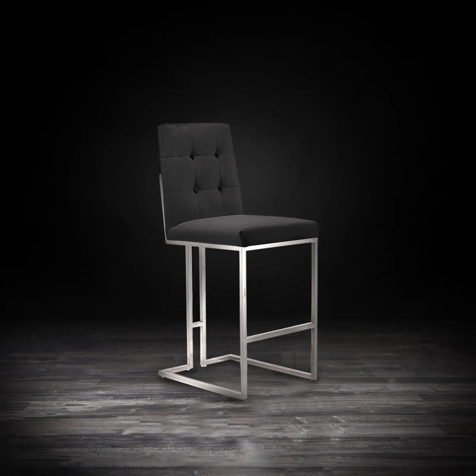 Cameron Silver Black Stylish Bar Stool RG