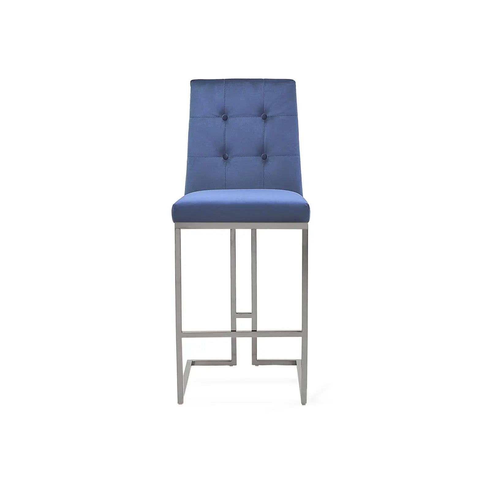 Cameron Silver Dark Blue Bar Stool RG
