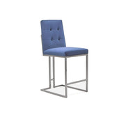 Cameron Silver Dark Blue Counter Stylish Bar Stool RG
