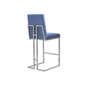 Cameron Silver Dark Blue Luxury Bar Stool RG