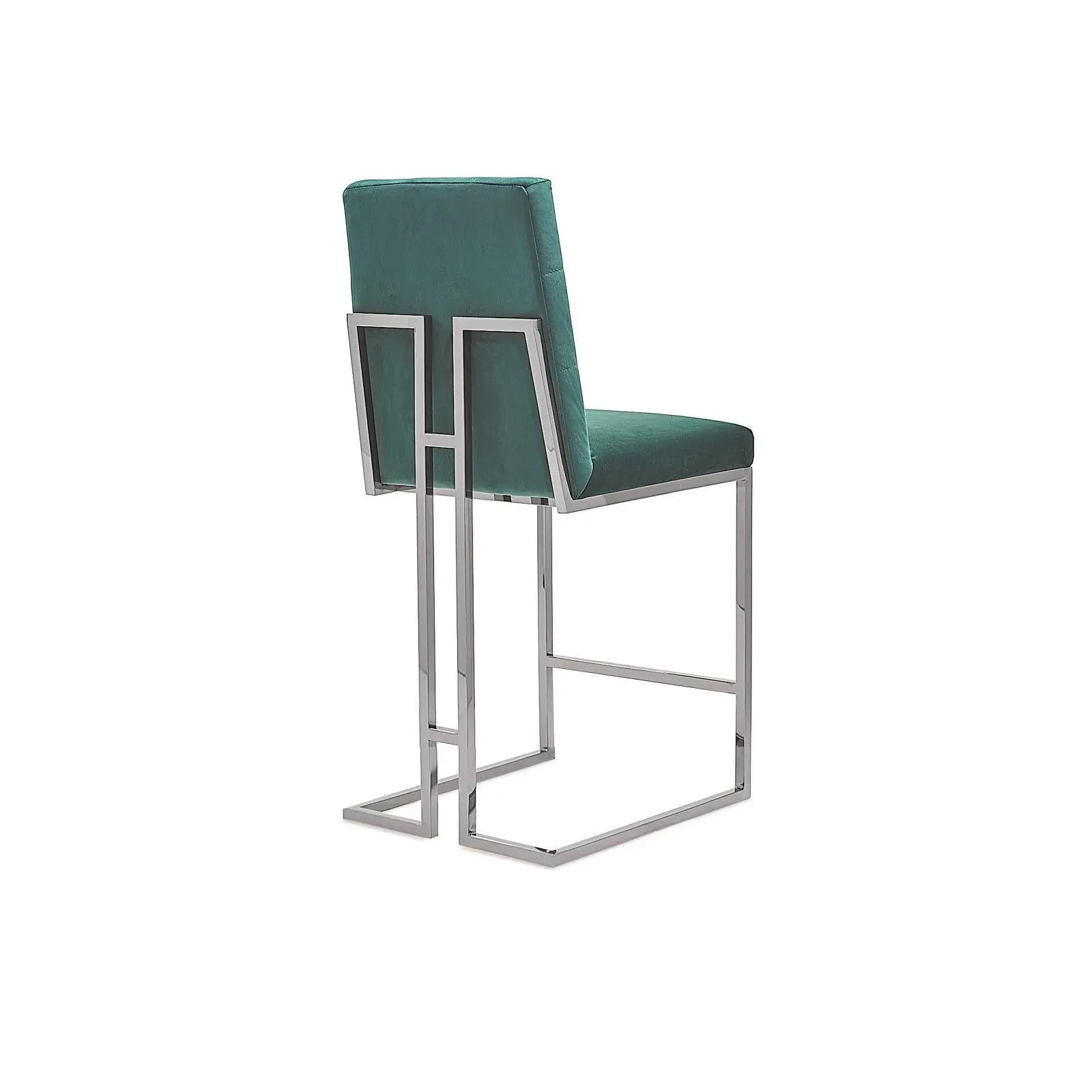 Cameron Silver Dark Green Counter Luxury Bar Stool RG