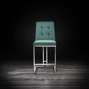 Cameron Silver Dark Green Counter Modern Bar Stool RG