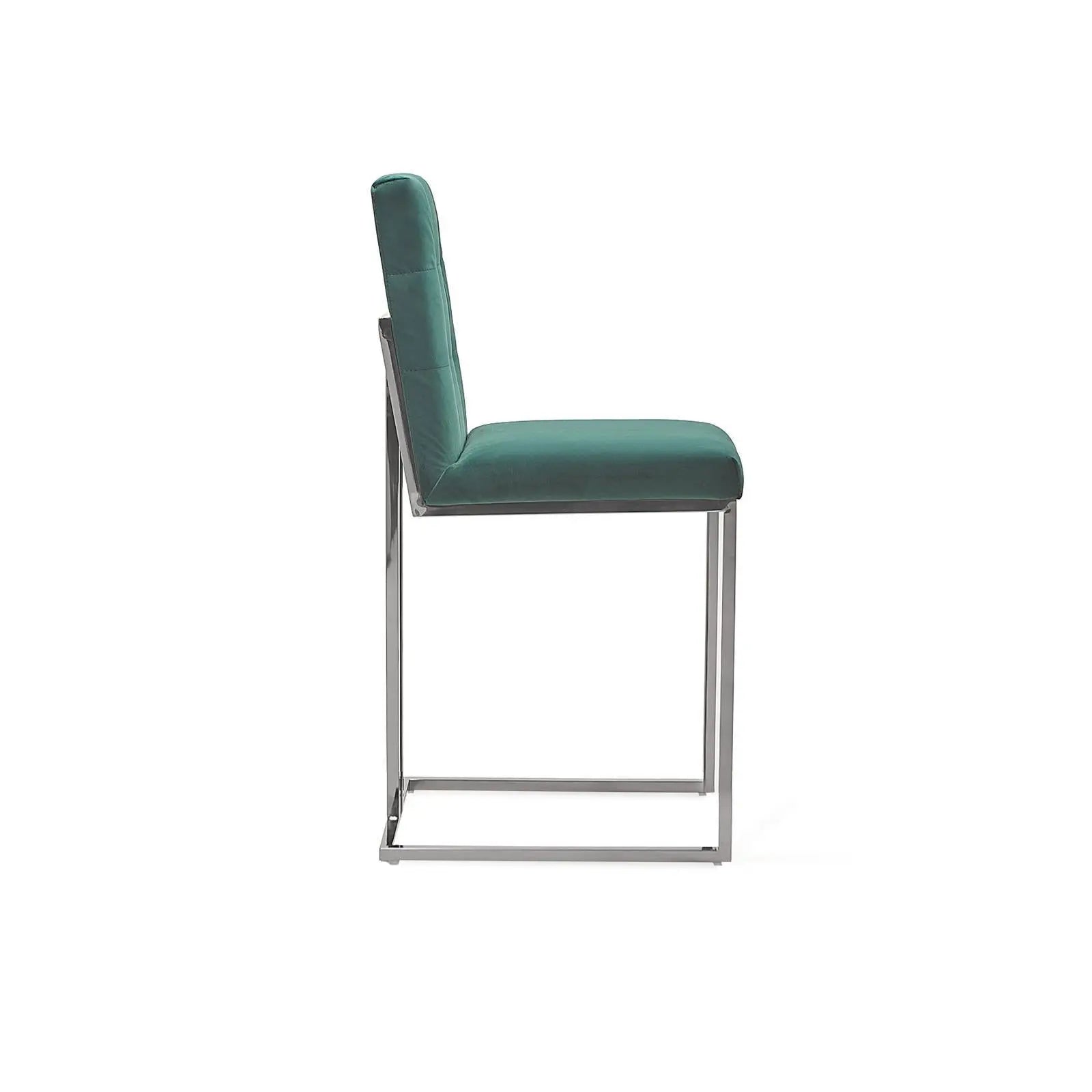 Cameron Silver Dark Green Counter Roberto Grassie Bar Stool RG