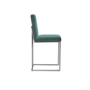 Cameron Silver Dark Green Counter Roberto Grassie Bar Stool RG