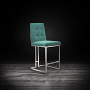 Cameron Silver Dark Green Counter Stylish Bar Stool RG