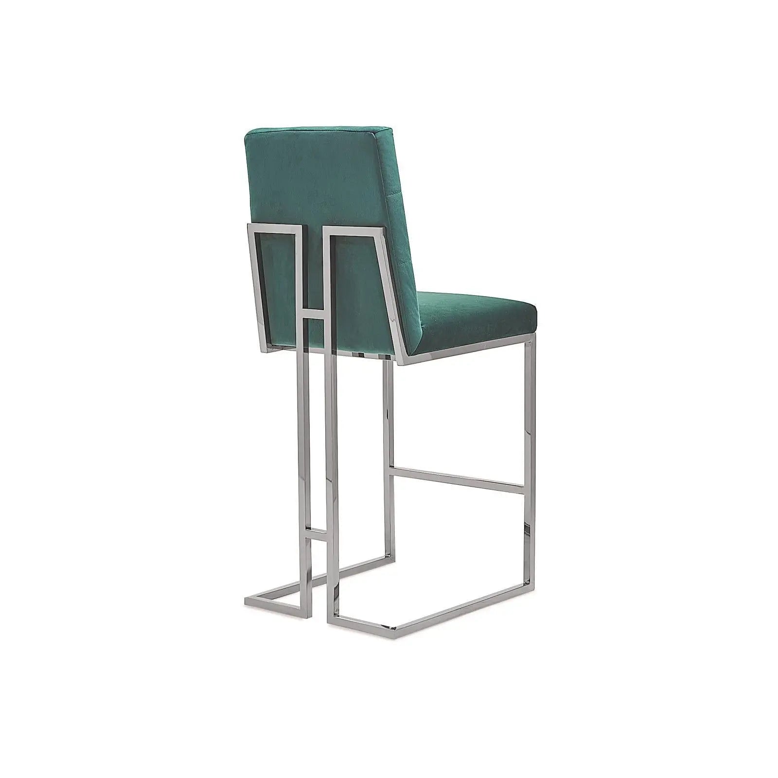 Cameron Silver Dark Green Luxury Bar Stool RG