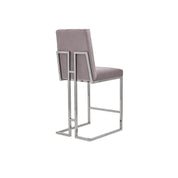 Cameron Silver Gray Counter Luxury Bar Stool RG