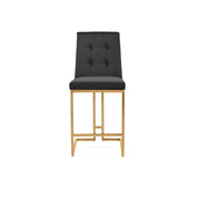 Cameron Titanium Gold Polished Stainless Steel Base Black Counter Stool RG