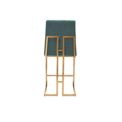 Cameron Titanium Gold Polished Stainless Steel Base Dark Green Modern Counter Stool RG
