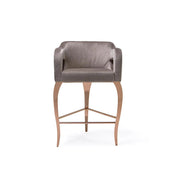 Caprice Rose Gold Polished Stainless Steel Base Counter Taupe Bar Stool