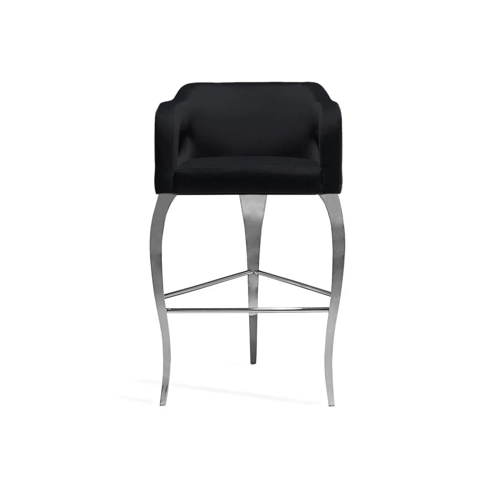 Caprice Silver Black Bar Stool