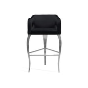 Caprice Silver Black Bar Stool