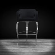 Caprice Silver Black Modern Bar Stool