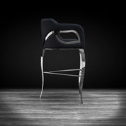 Caprice Silver Black Roberto Grassie Bar Stool