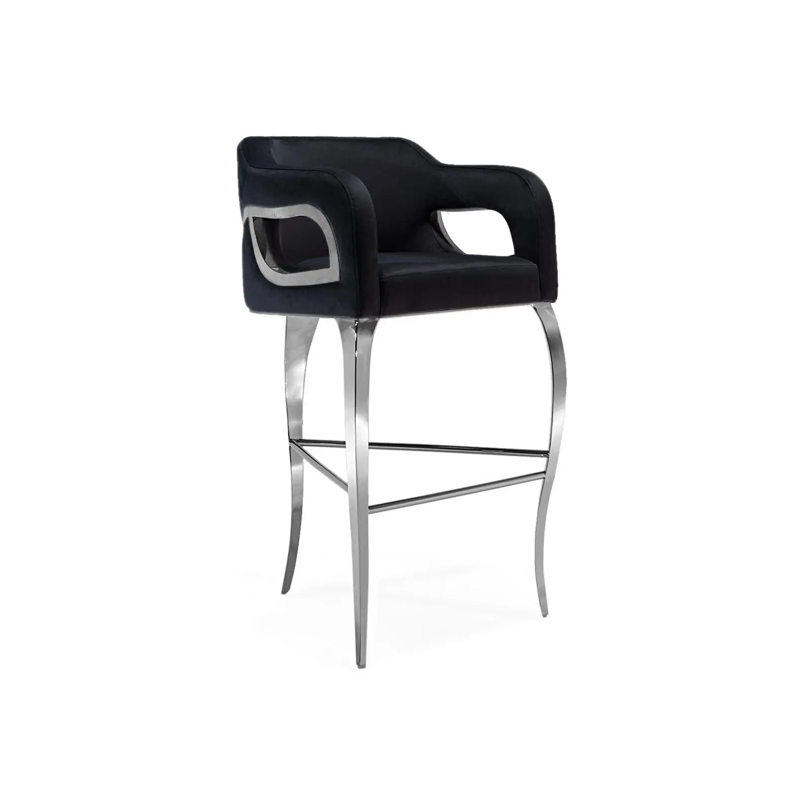 Caprice Silver Black Stylish Bar Stool