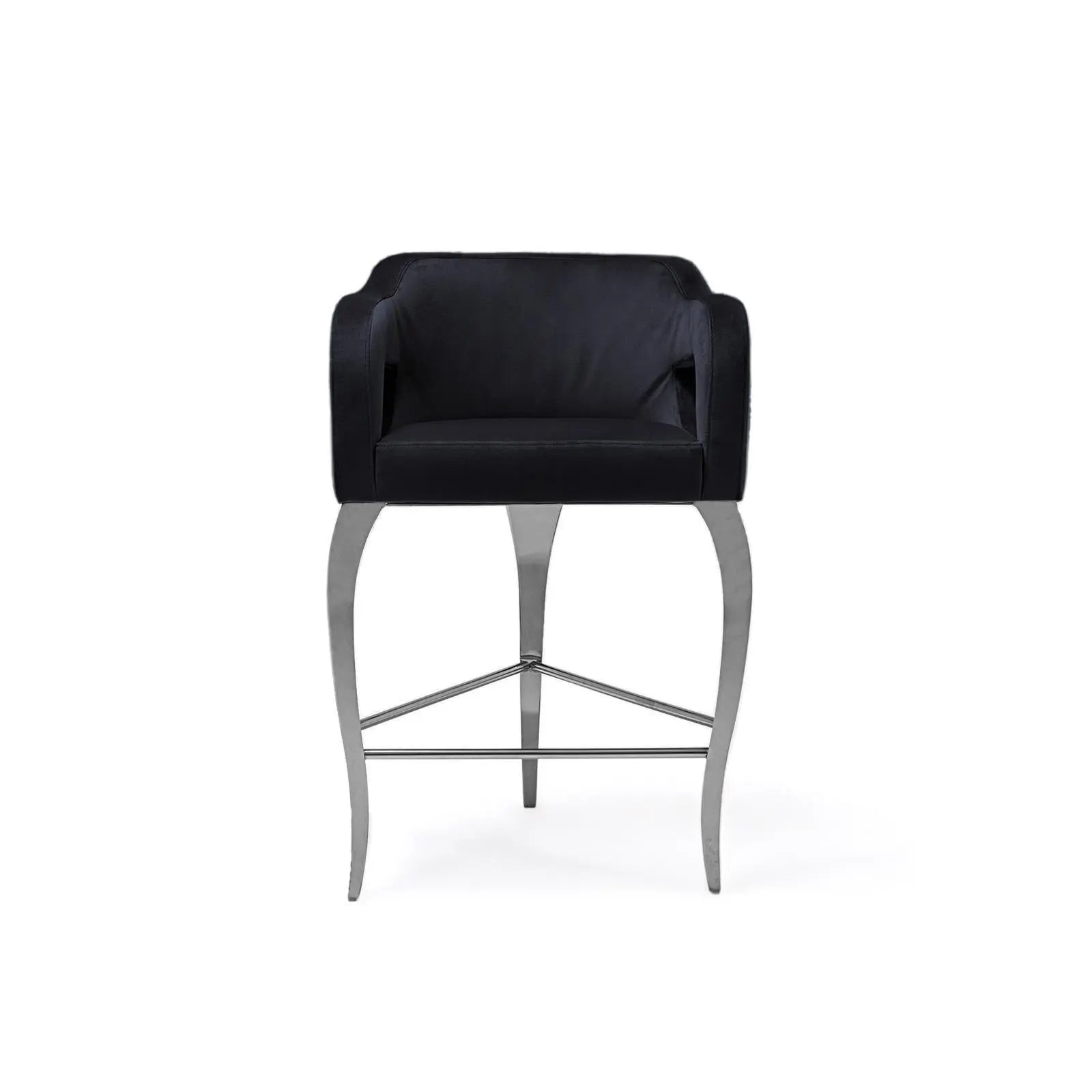 Caprice Silver Counter Black Bar Stool