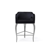 Caprice Silver Counter Black Bar Stool