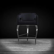 Caprice Silver Counter Black Modern Bar Stool