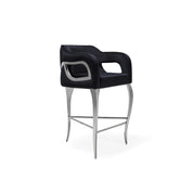 Caprice Silver Counter Black Stylish Bar Stool