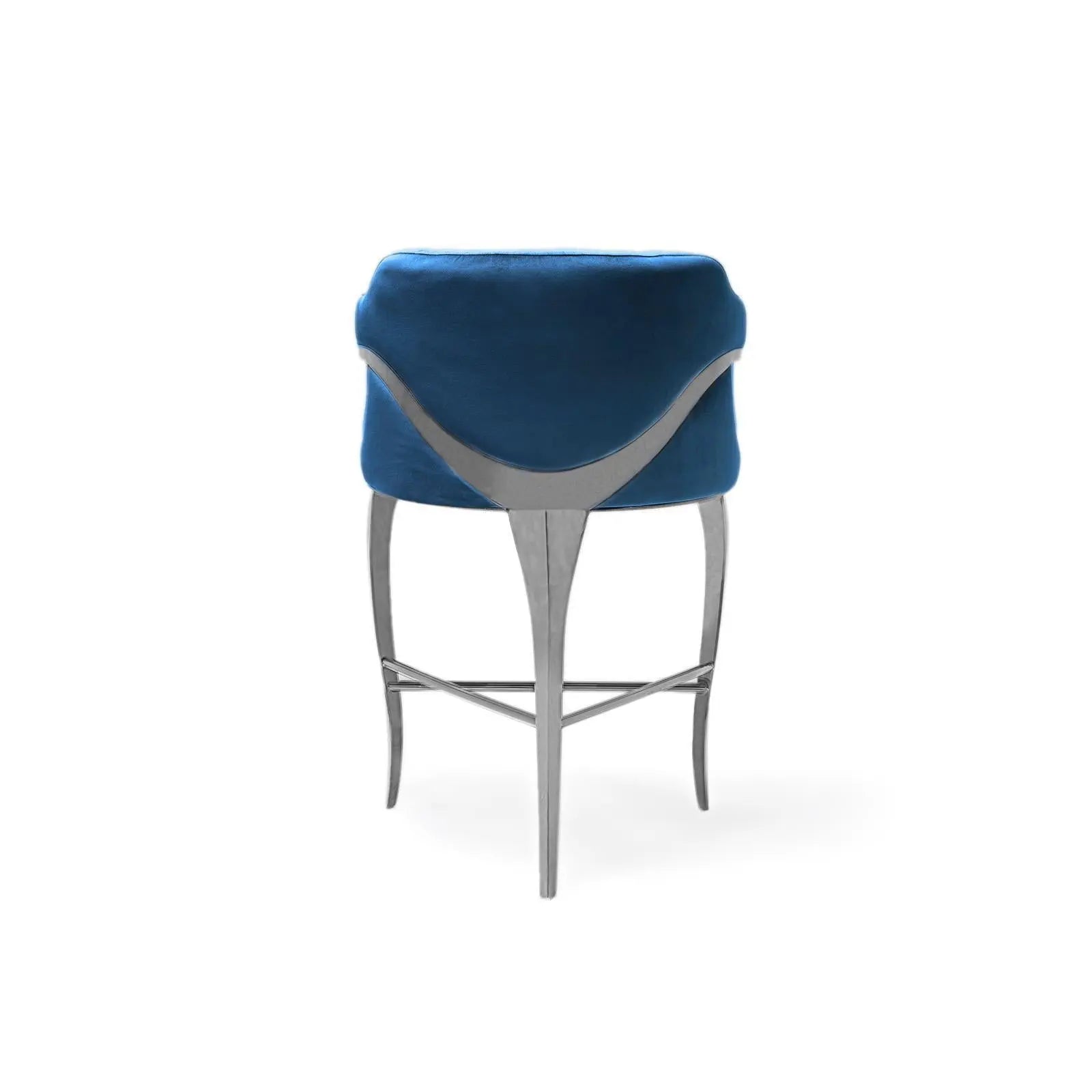 Caprice Silver Counter Dark Blue Roberto Grassie Bar Stool