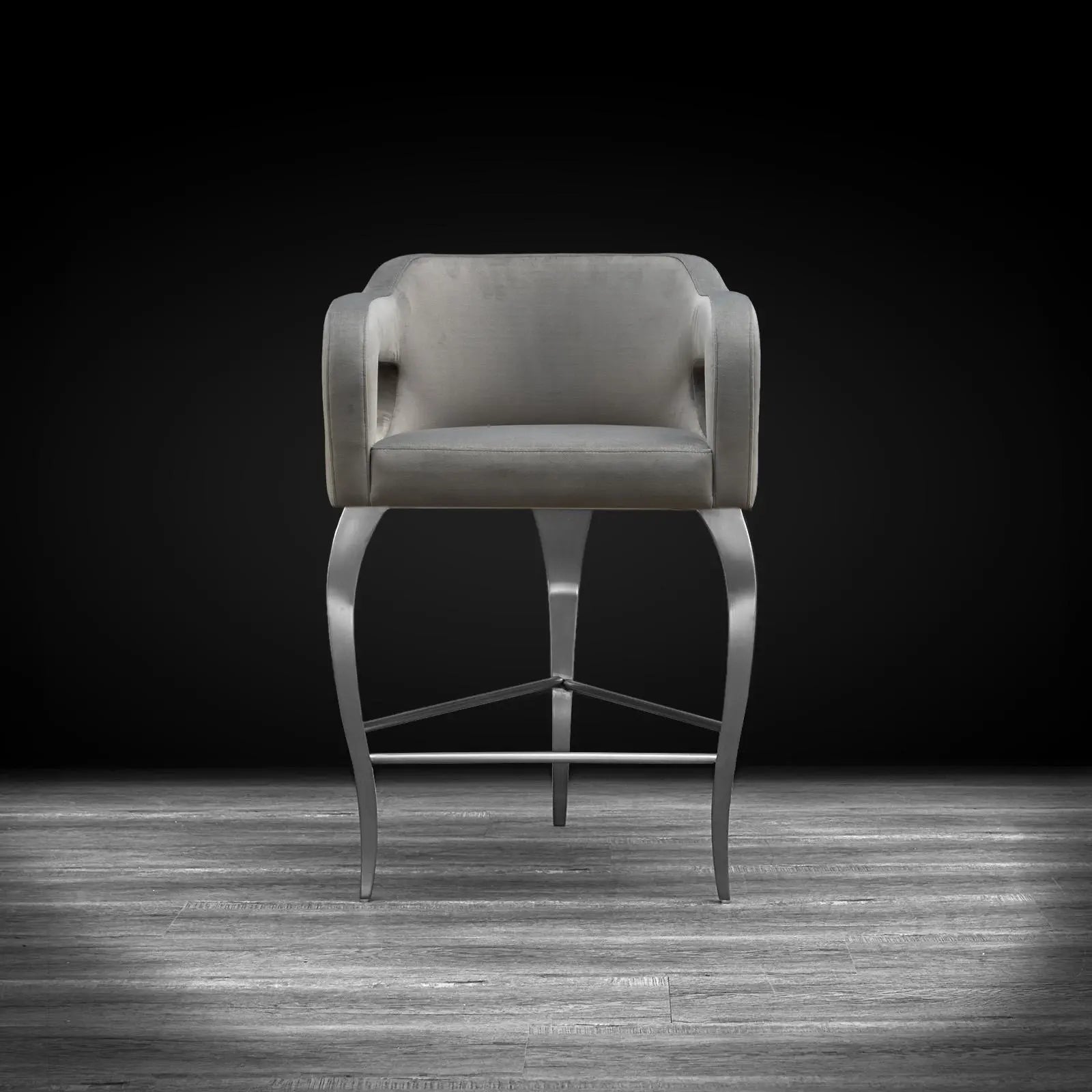 Caprice Silver Counter Gray Modern Bar Stool