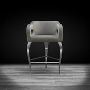 Caprice Silver Counter Gray Modern Bar Stool