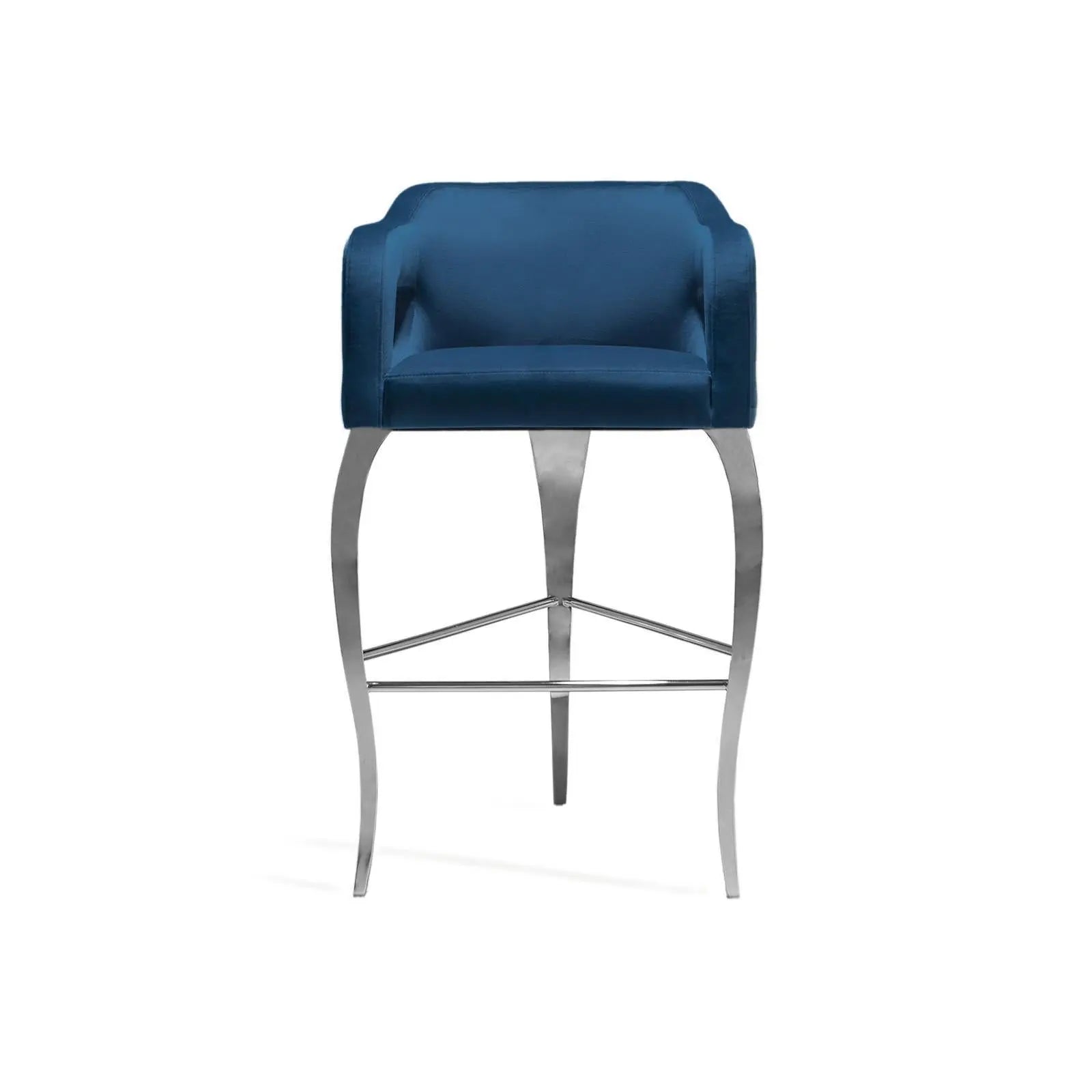 Caprice Silver Dark Blue Bar Stool