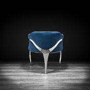 Caprice Silver Dark Blue Modern Dining Chair