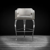 Caprice Silver Gray Modern Bar Stool