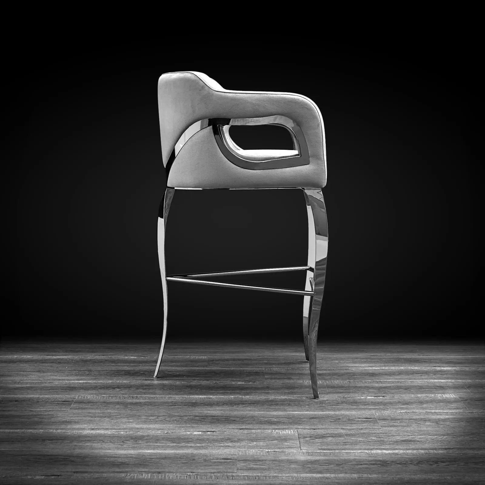 Caprice Silver Gray Roberto Grassie Bar Stool