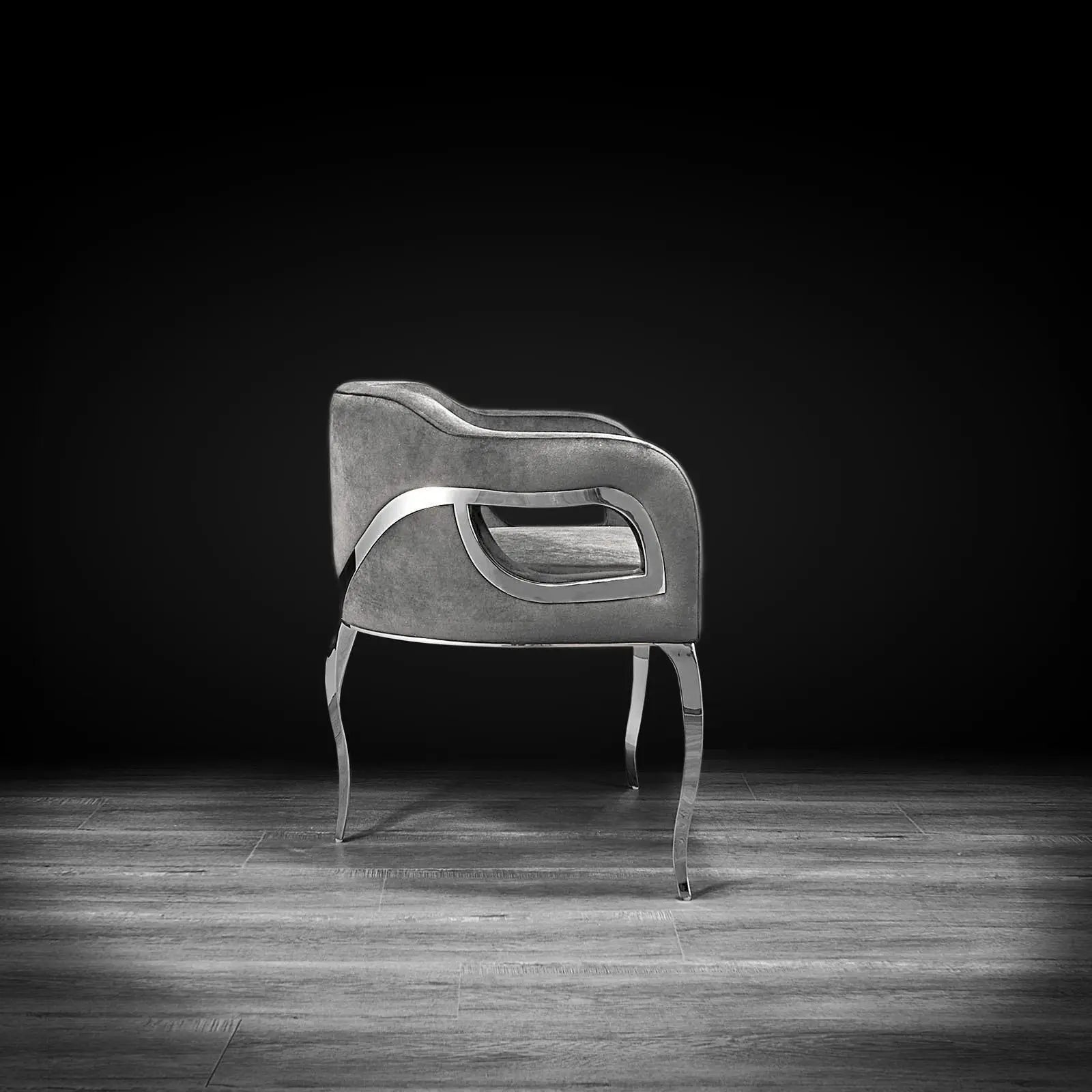 Caprice Silver Gray Roberto Grassie Dining Chair
