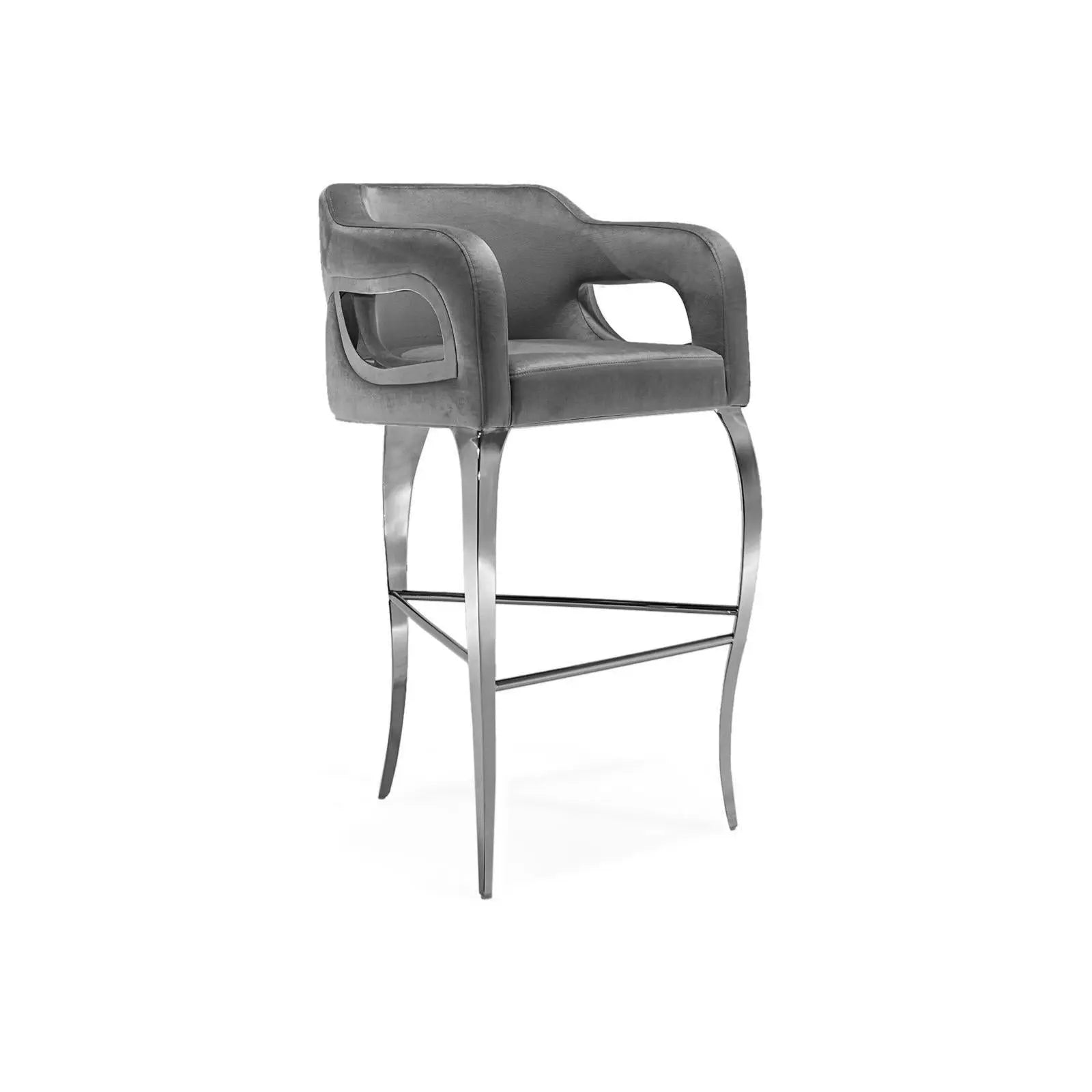 Caprice Silver Gray Stylish Bar Stool