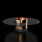 Cerchio Rose Gold Polished Stainless Steel Base Large Coffee Table Roberto Grassie