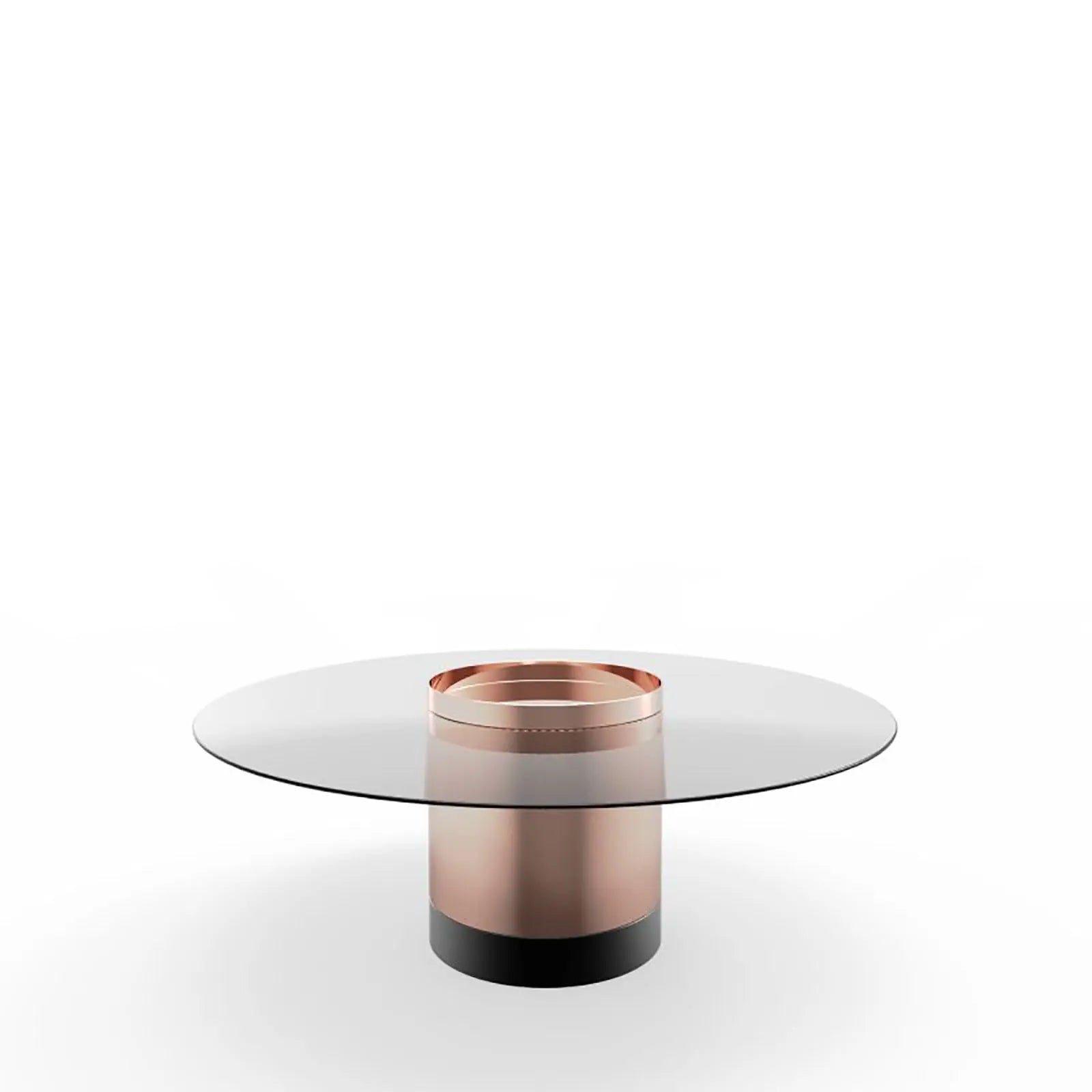 Cerchio Rose Gold Polished Stainless Steel Base Large Coffee Table RG
