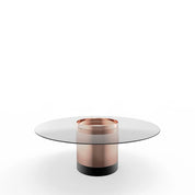 Cerchio Rose Gold Polished Stainless Steel Base Large Coffee Table