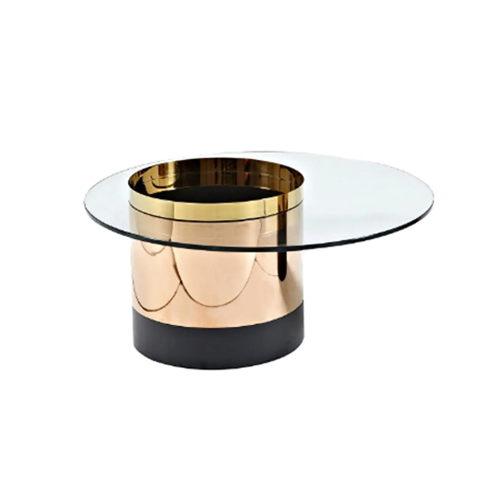 Cerchio Rose Gold Polished Stainless Steel Base Small Coffee Table RG