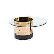 Cerchio Rose Gold Polished Stainless Steel Base Small Coffee Table RG